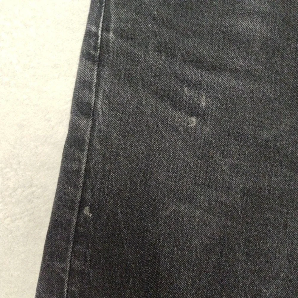 Levis 501 Jeans Mens 34x29 Black Straight Charcoal Wash Distressed Button Fly